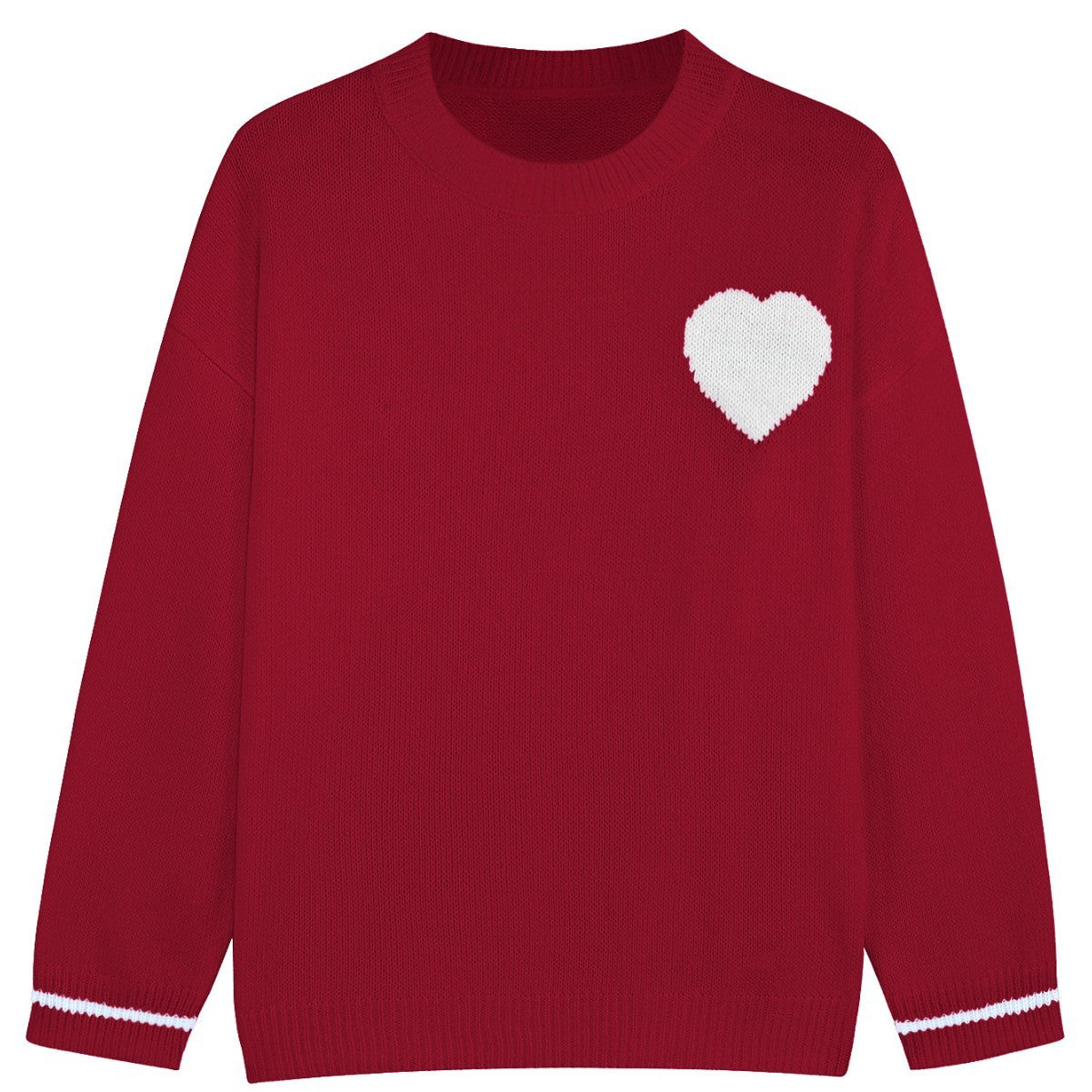 Plus Size Women's Love Round Neck Sweater