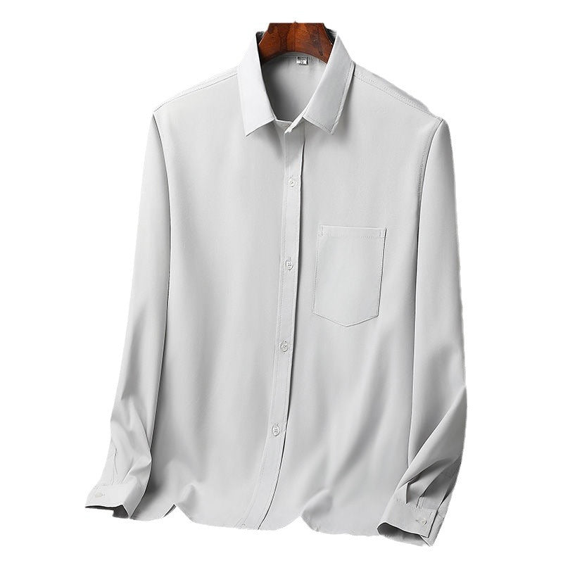 Ice Silk Loose Casual Thin Long-sleeve Shirt