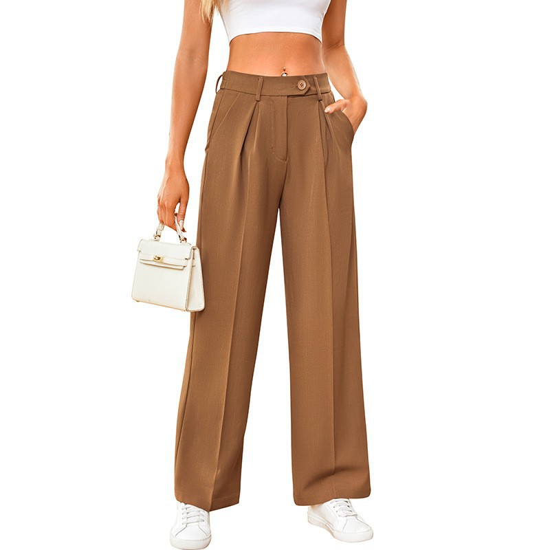 Women's Casual Loose Wide Leg Straight Suit Pants