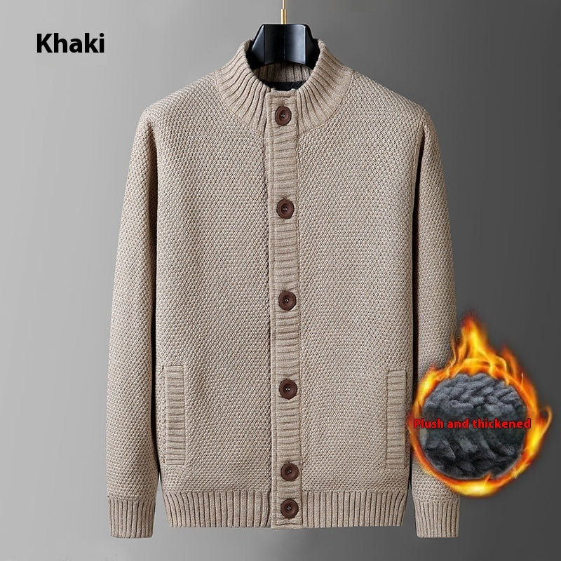 Fashion Men Thick Thread Sweater Cardigan Coat