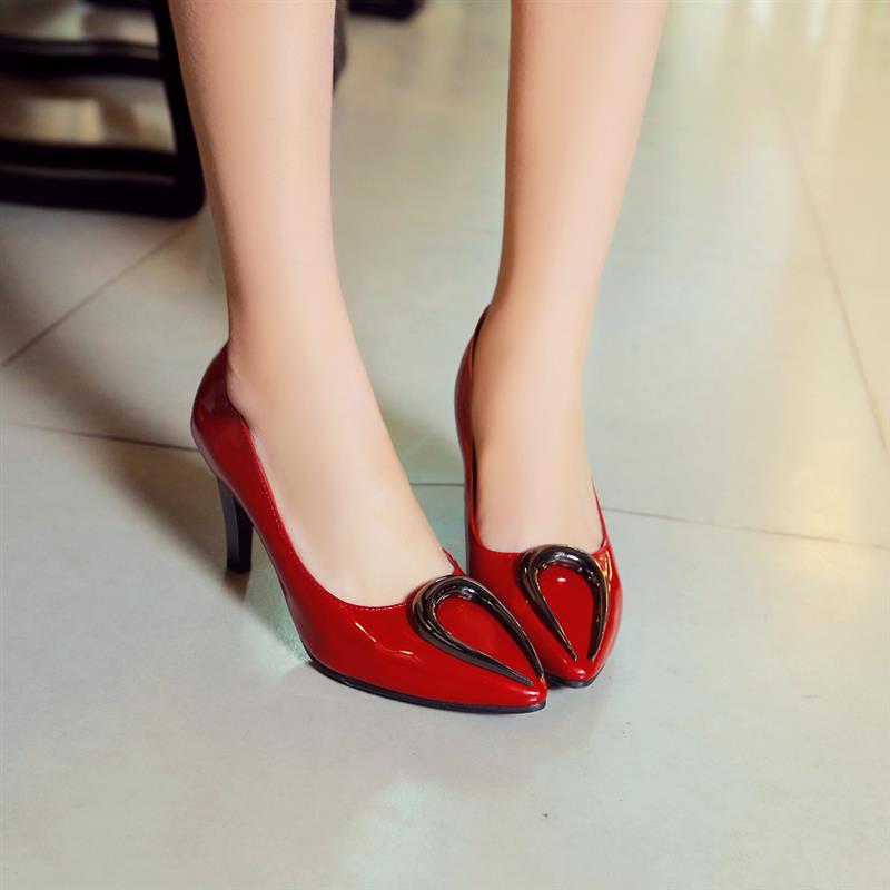 Sexy Metal Pointed Toe Plus Size High Heels