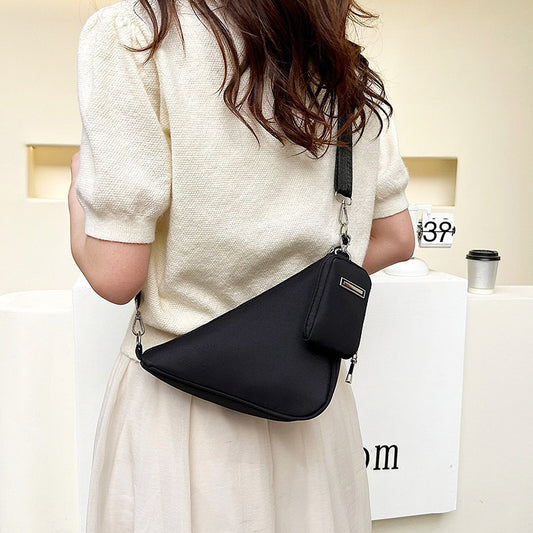 Women's Oxford Fabric Texture Triangle Bag