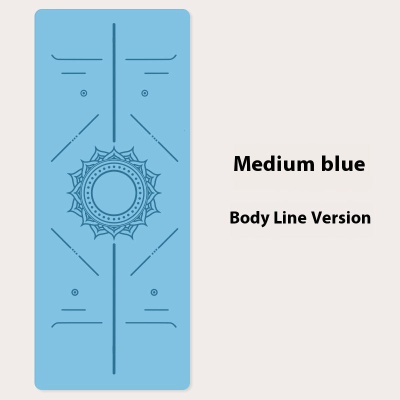 Pu Rubber Natural Rubber Non-slip Body Line Fitness Yoga Mat