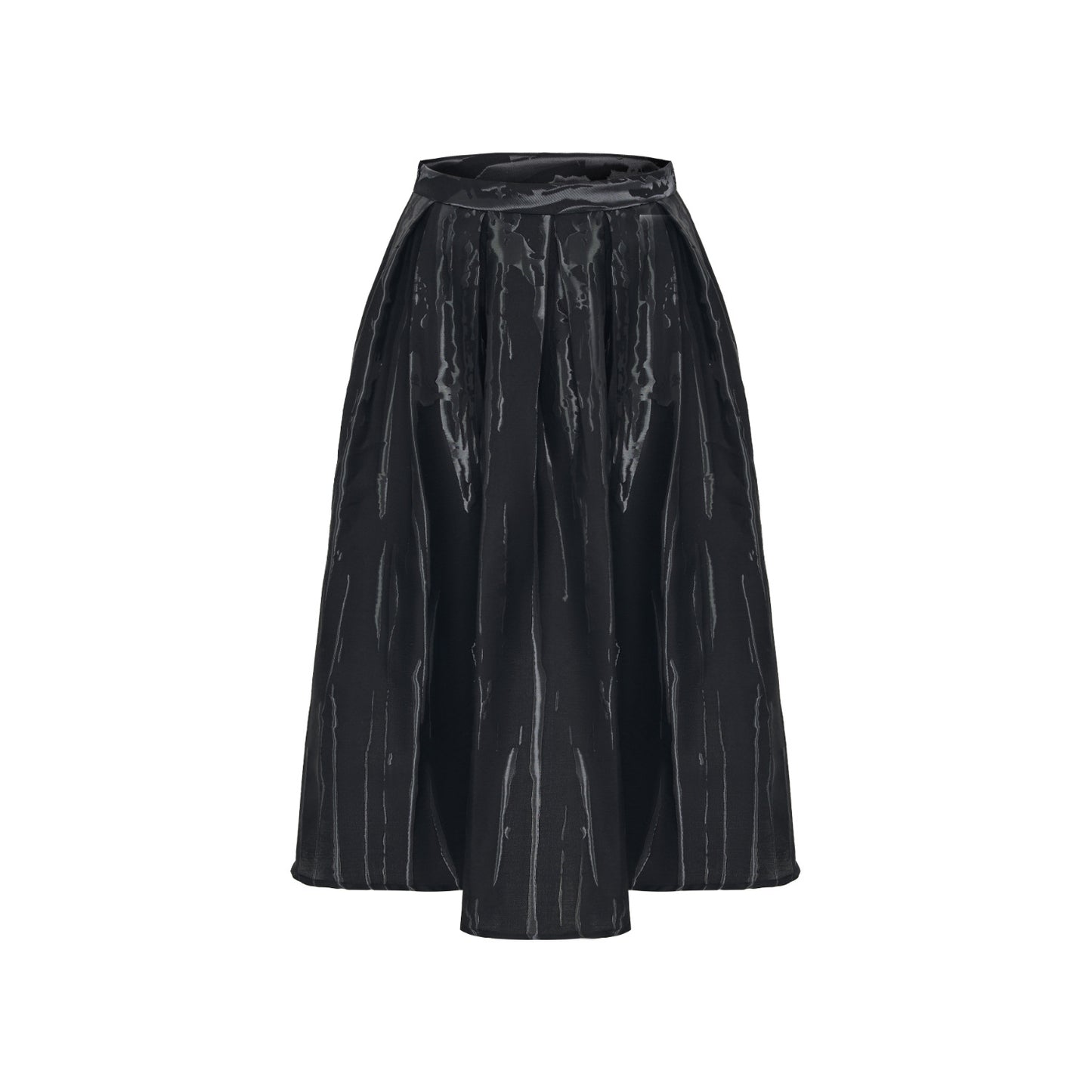 Black Splash-ink Design A- Line Skirt Women's High Waist