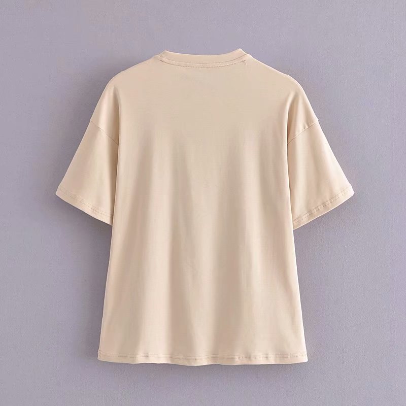 Urban Casual Coastal Rainbow Print Crew Neck T-Shirt