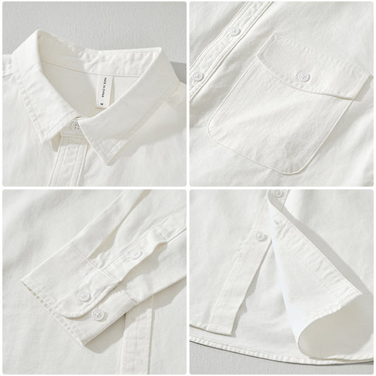 Japanese-style Casual Solid-color Long-sleeve Minimalist Versatile Shirt