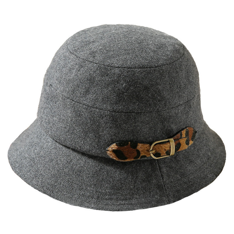 Dome Brim Ceremony Winter Bucket Hat All-matching Warm