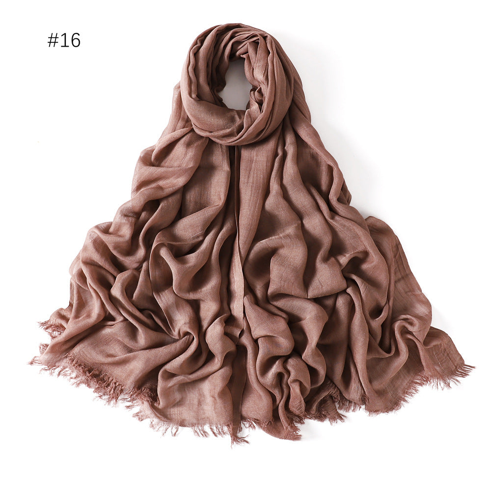 Women's Fashionable Thin Modal Monochrome Rayon Breathable Shawl Scarf