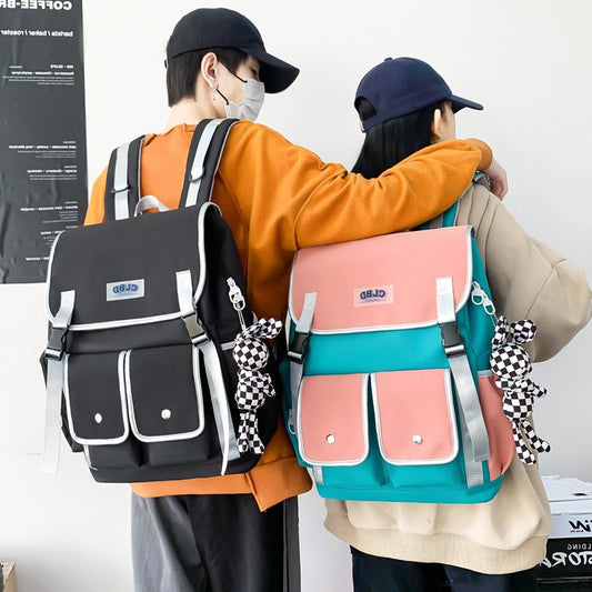 Color Matching Student Schoolbag Korean Style Versatile Large Capacity