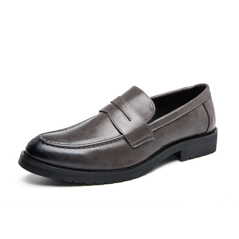 Afslappede retro slip-on herresko med rund snude i britisk stil