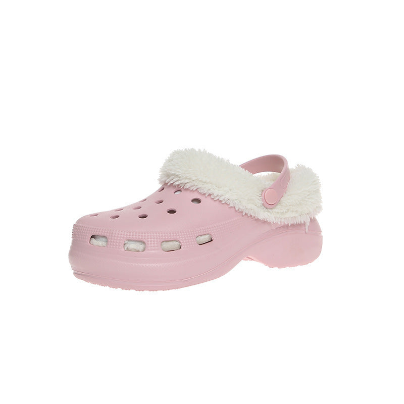Cotton Slippers Women's Autumn And Winter Non-slip Soft Sole Platform Heel