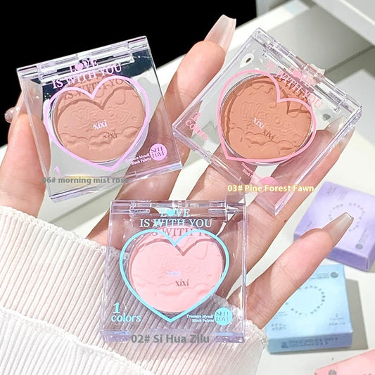 Cha Cha Peach Heart Monochrome Blush Low Saturation