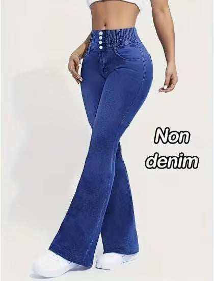 Denim-look Base Leggings With A Wide-leg Cut And Digital Print