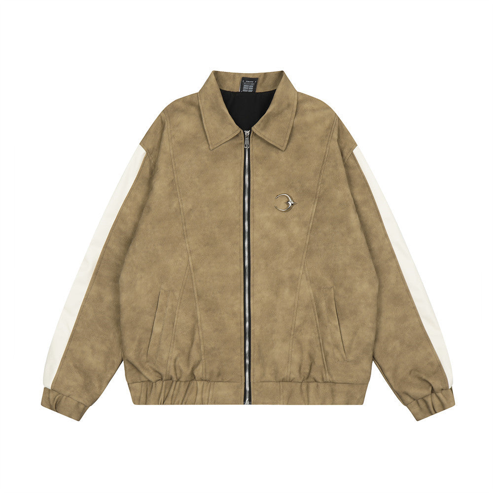 Distressed Biker's Leather Jacket Men