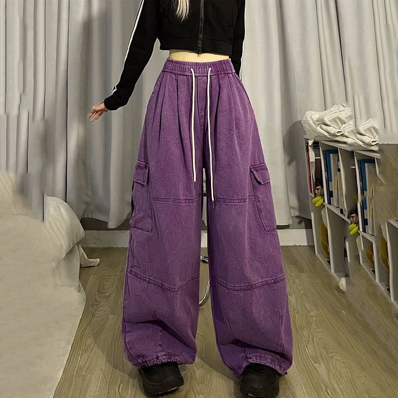 Vintage Cargo Pants Female Autumn Cotton