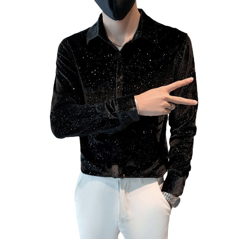 Men's Casual Business Sequined Shirt