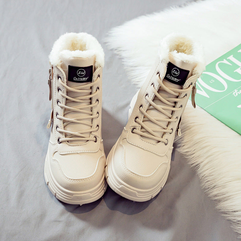 Plus Size Fleece-lined Warm Snow Boots Women