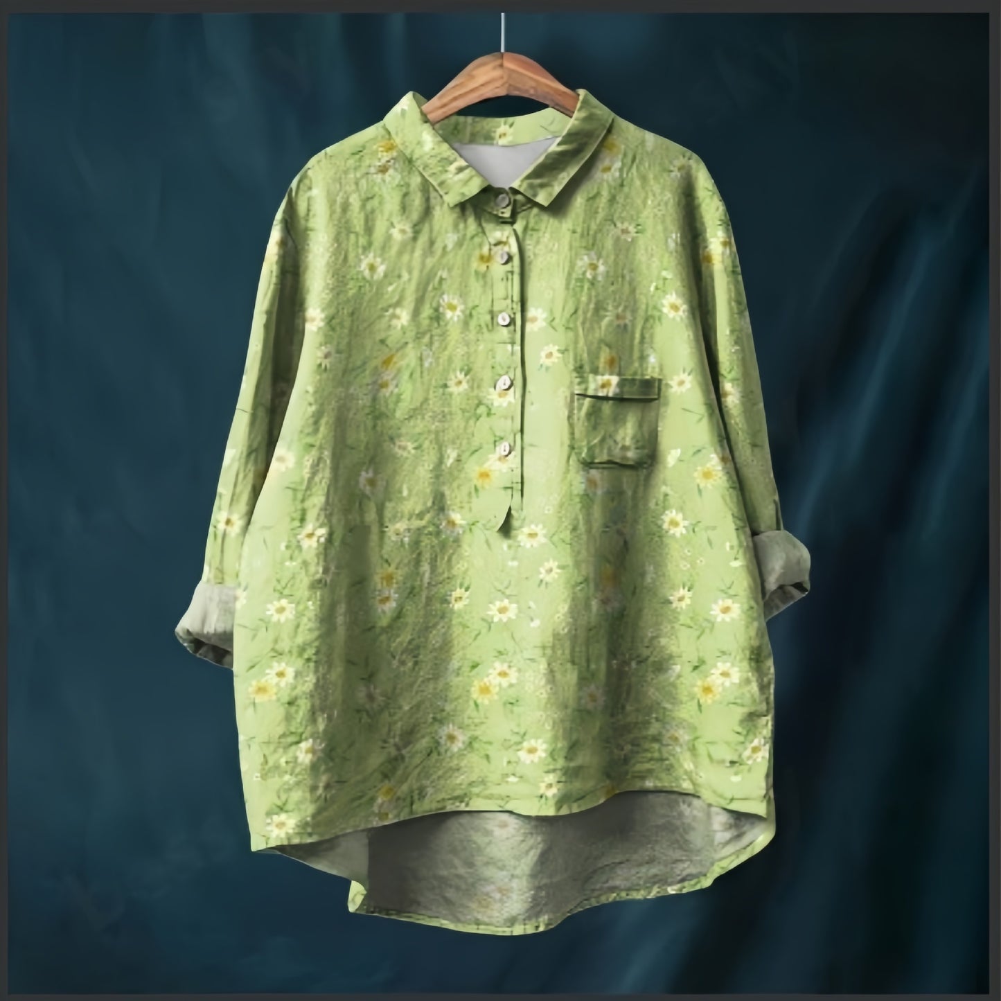 Animal Print Hawaiian Long Sleeve Shirt
