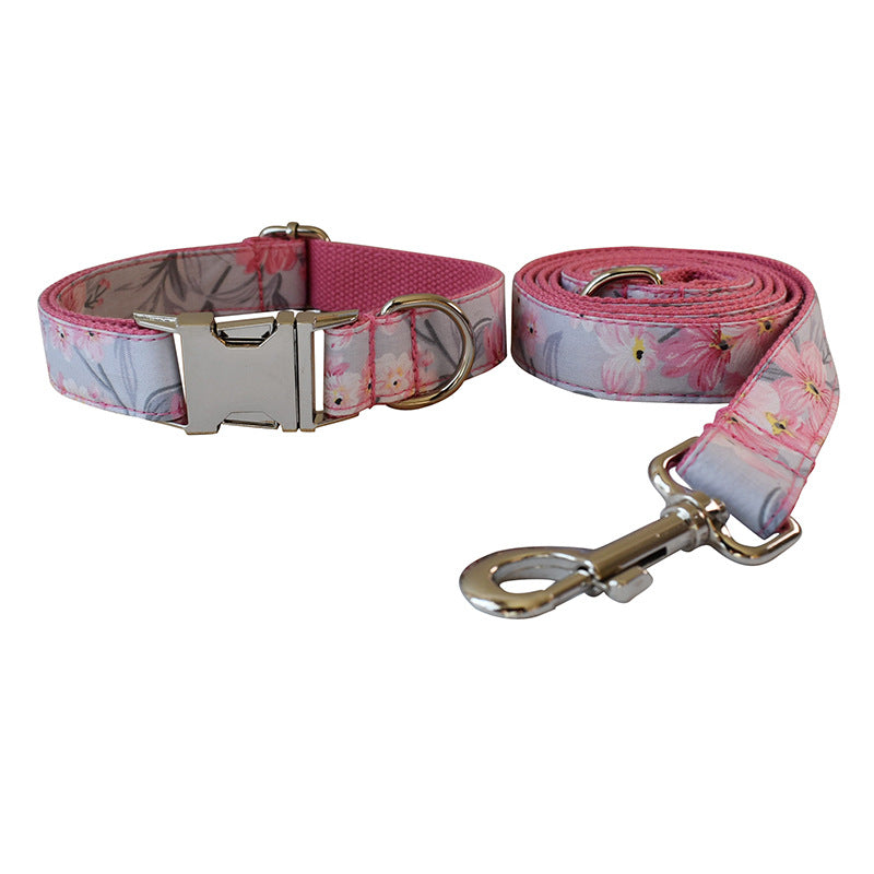 Ink Painting Print Pet Dog Collar Leash Bow