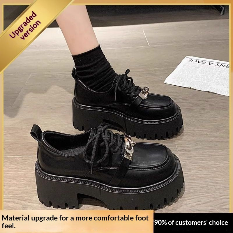 Black Mary Jane Leather Women's Pumps