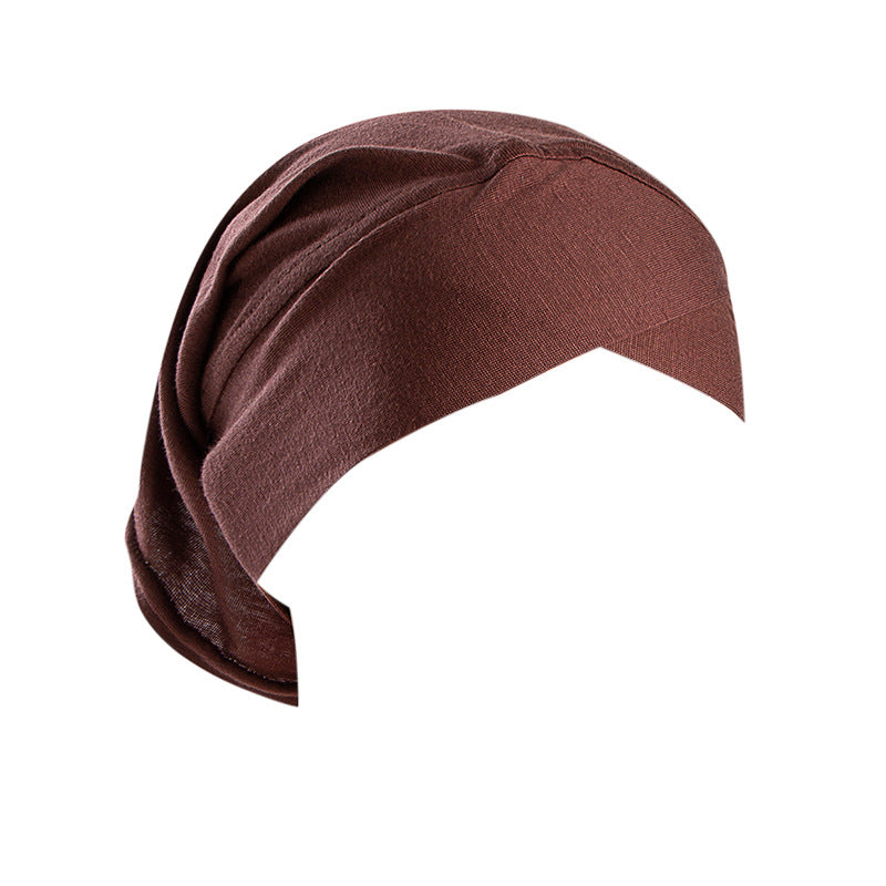 Womens Solid-Color Versatile Headscarf Hat
