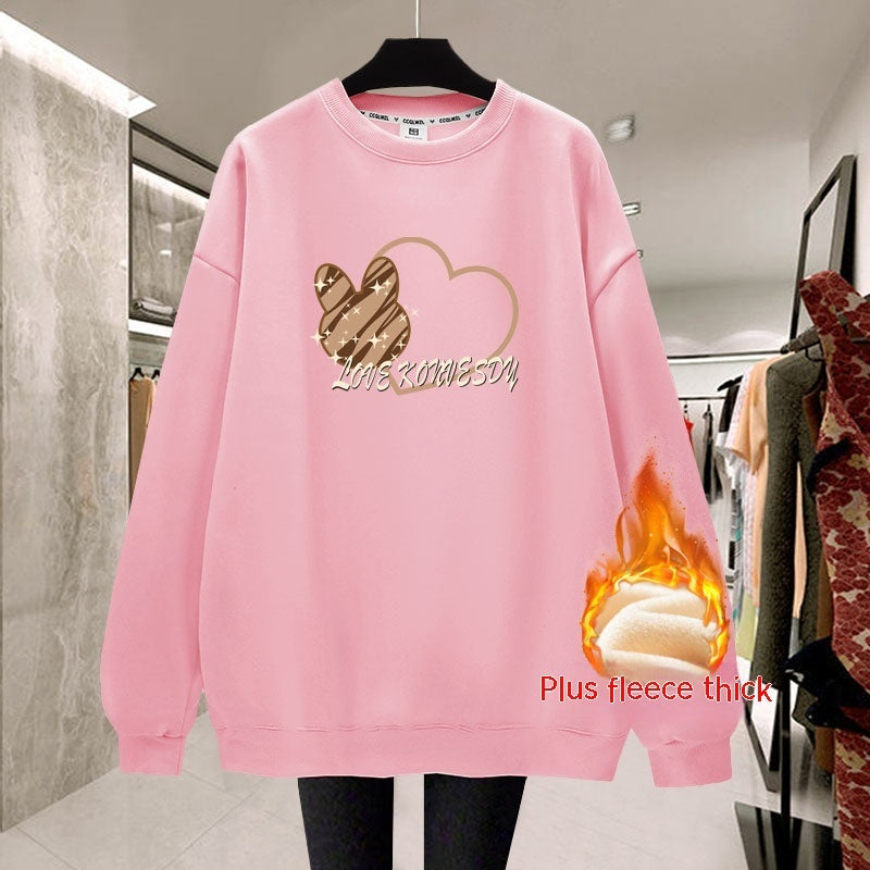 Student Lazy Style Plush Thickened Top Pullover