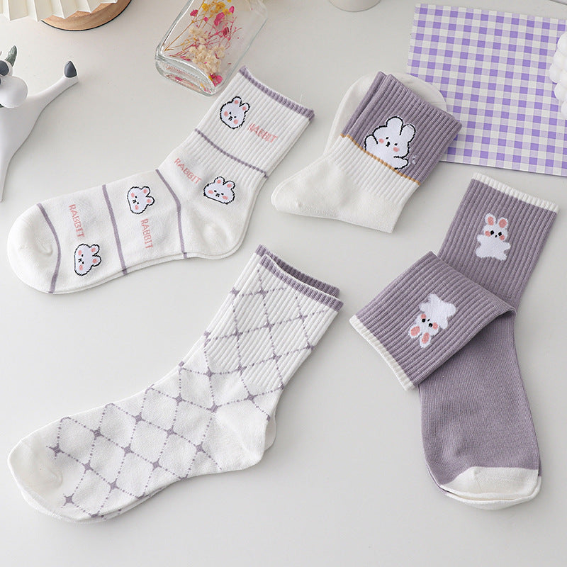 Purple Socks Women's Mid Tube Stockings