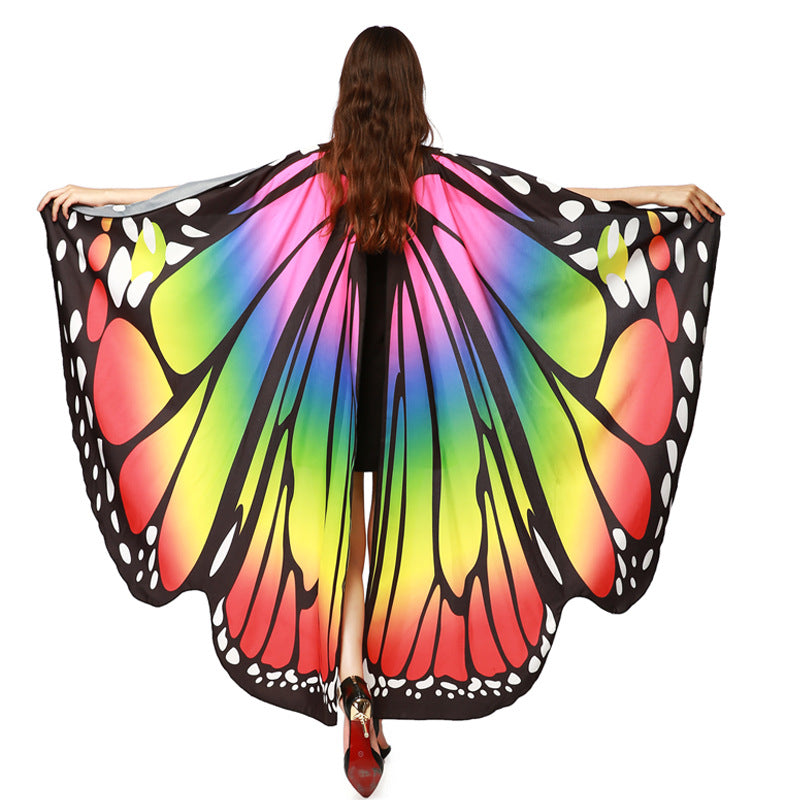 Dance Performance Butterfly Wings Rainbow Color Belly Dance