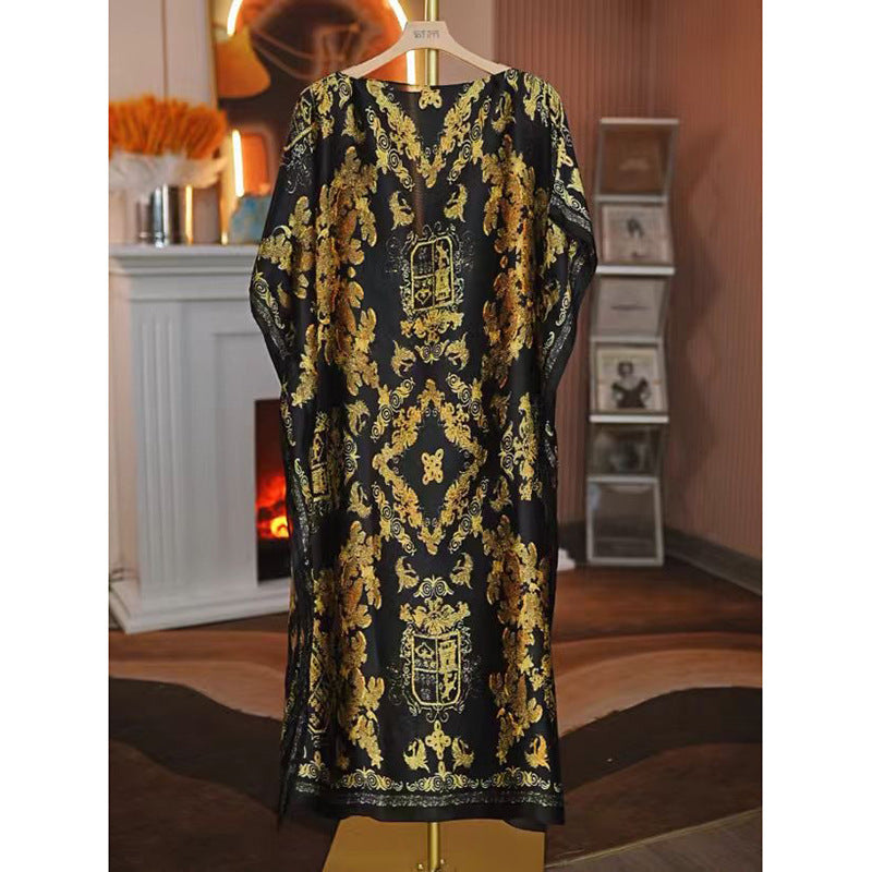 Women's Split Shawl With Contrast Color Pattern Malay Clothing