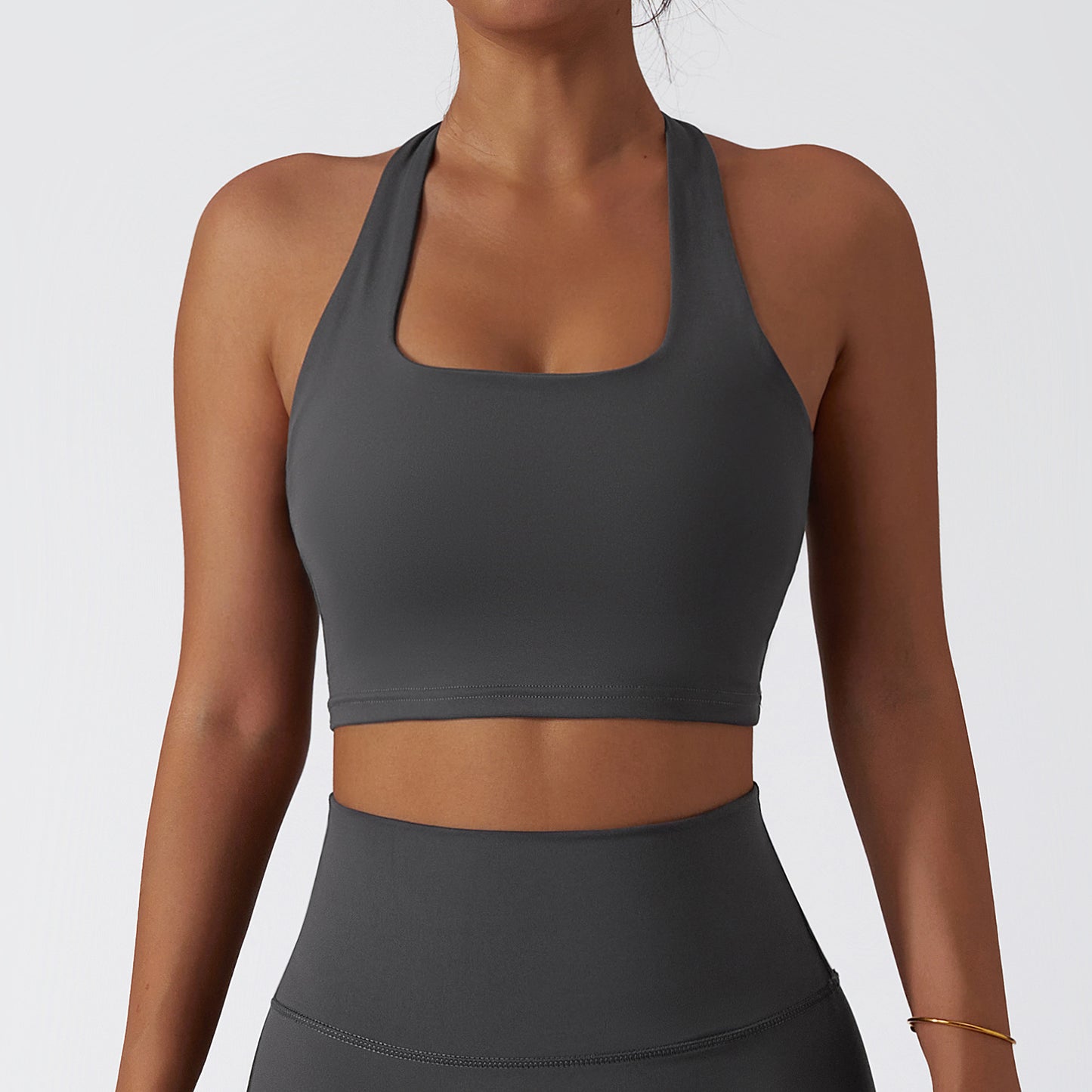 Quick-drying Nude Feel Workout Bra One-piece Shockproof Push-up Yoga Vest