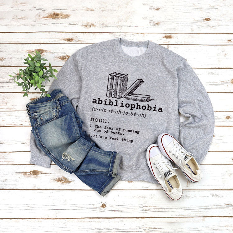 Women's Loose Printed Long Sleeve Round Neck Sweater