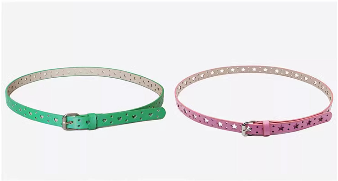 Candy-colored Five-pointed Star Hollowed Heart Shape Belt