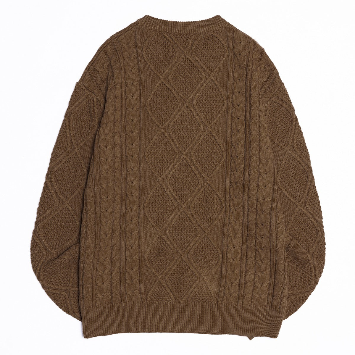 Retro Twist Knitted Sweater Men's Loose Round Neck Sweater
