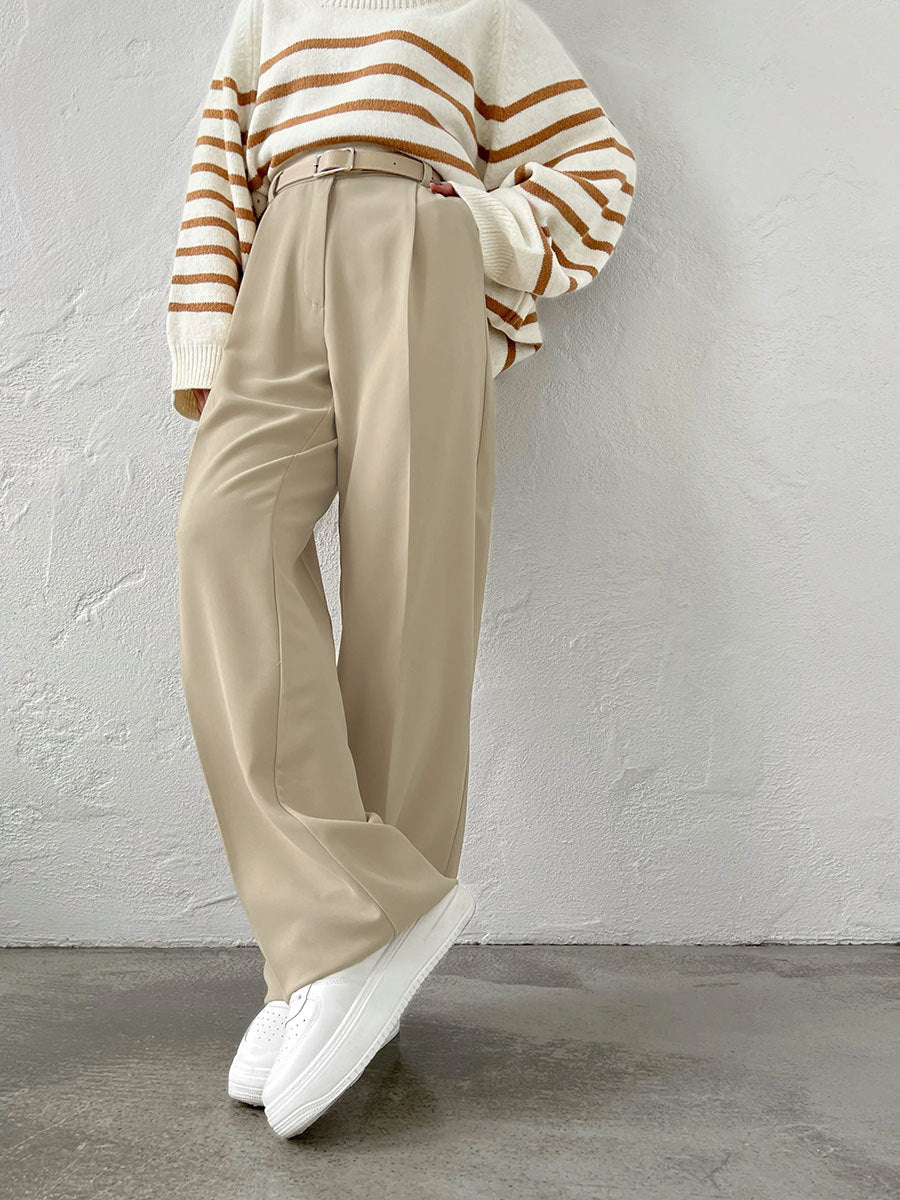 Temperament Commute Loose Straight Trousers