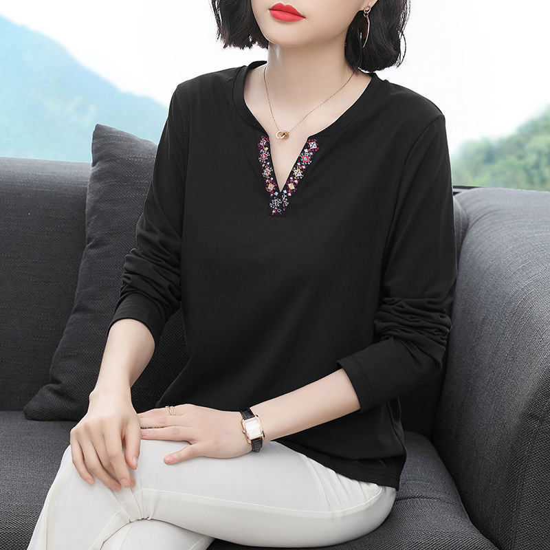 Women's Solid Color Loose Casual Base Shirt Top