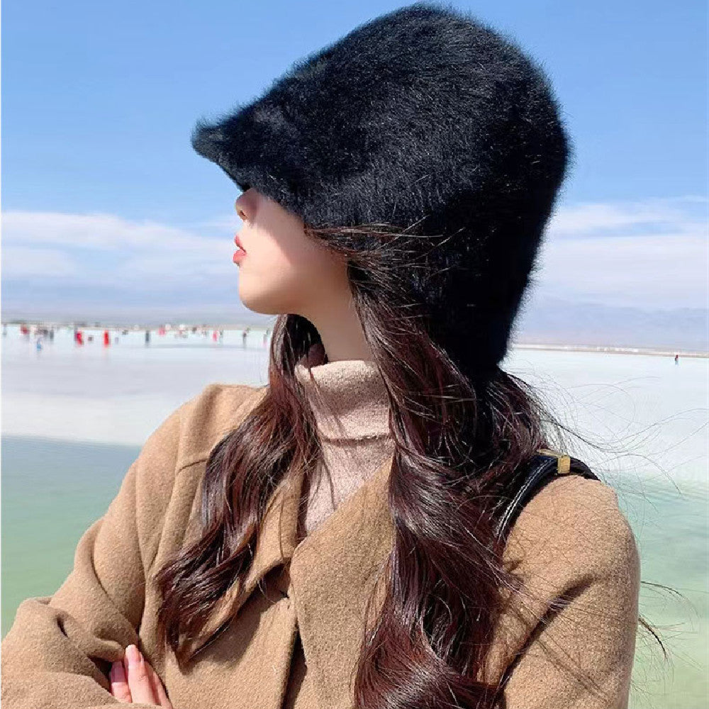 Cute Fluffy Rabbit Hair Fisherman Hat