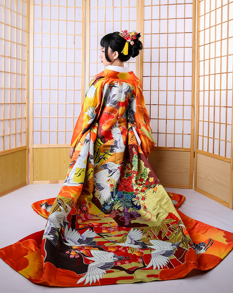 Auspicious Clouds And Cranes Jinxiutu Kimono Formal Dress