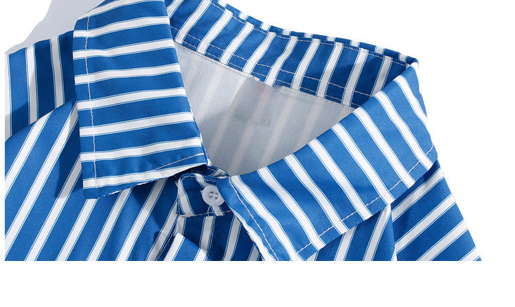 Loose Striped Long-sleeved Shirt For Men