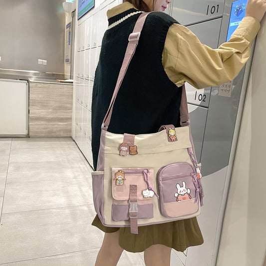 Female Niche Ins Canvas Messenger Bag Casual All-match
