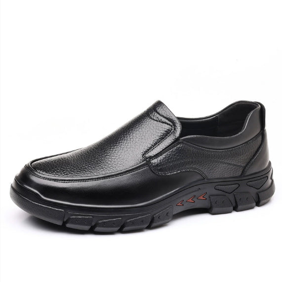 Men's Leather Soft Bottom Cutout Leather Shoes Breathable