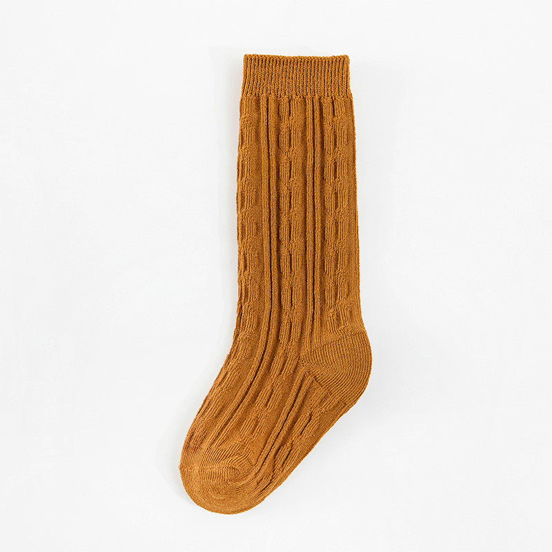 Spring And Summer Combed Cotton Long Tube Baby Knee Length Socks