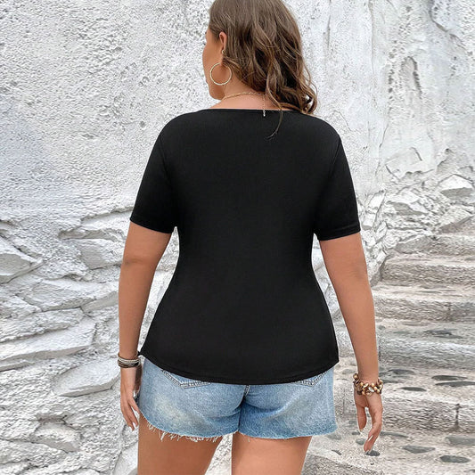 Sexy V-neck Slim-fit Office Short-sleeved Top For Women