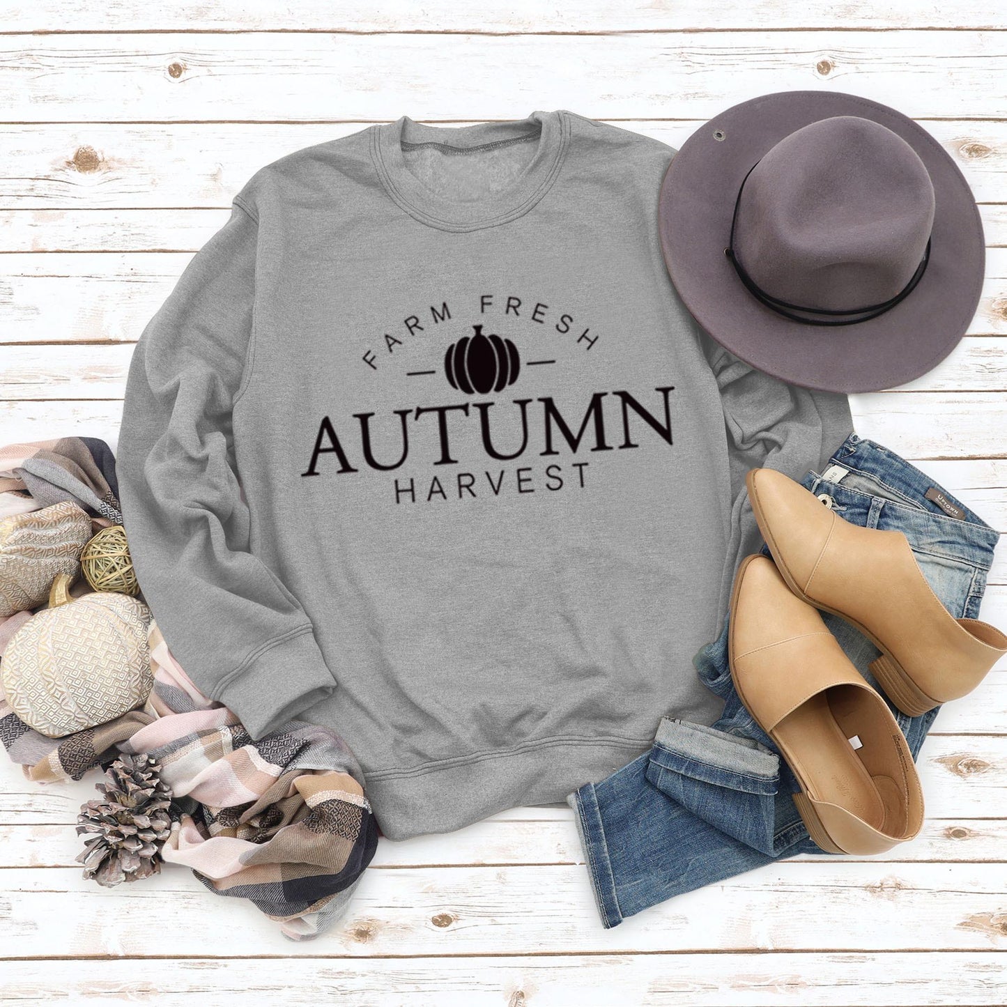 Letter Round Neck Fashionable Loose Long Sleeve Sweater