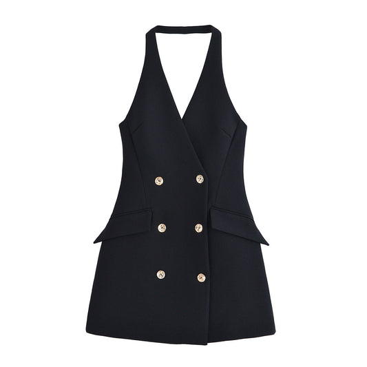 Summer Womens Fashion Elegant Halter-neck Dress