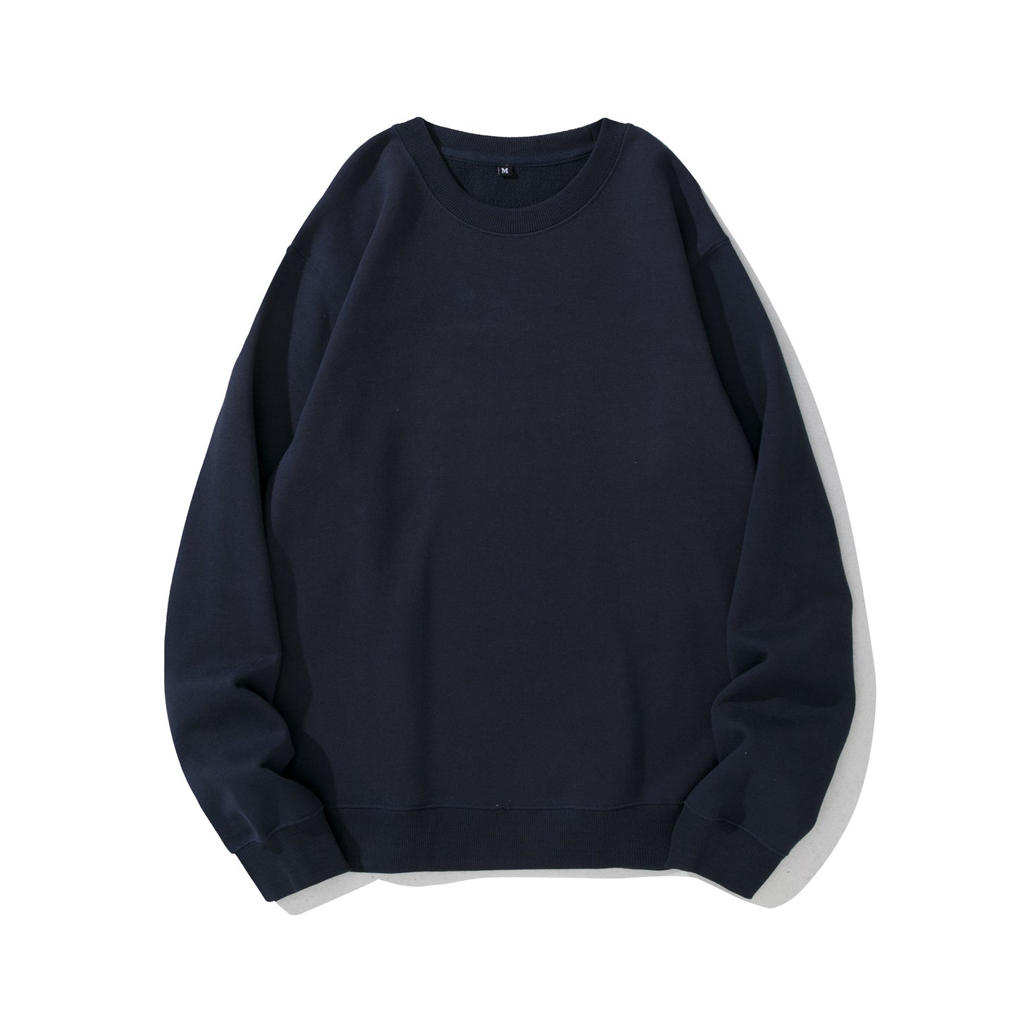 Heavyweight Round Neck Sweater Thickened Terry Solid Color Couple