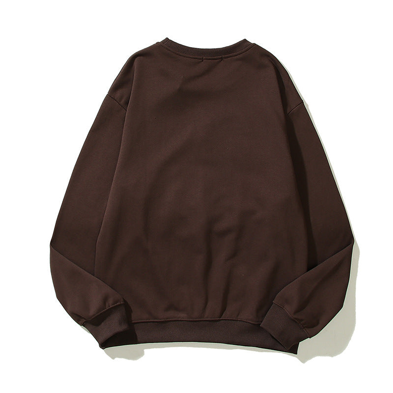 Hip Hop Foam Letter Crew Neck Sweatshirt Afslappet