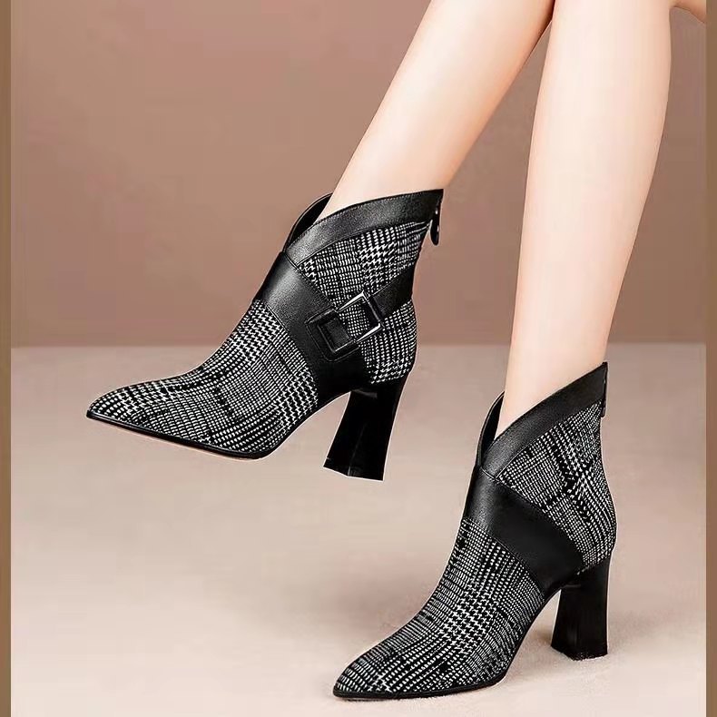 European And American Style Short Boots High-heel Fashion Warm Women's Boots