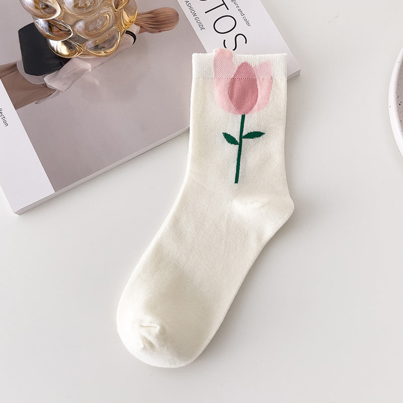 Dadongmen All-match Tulip Pile Socks Cute Stockings