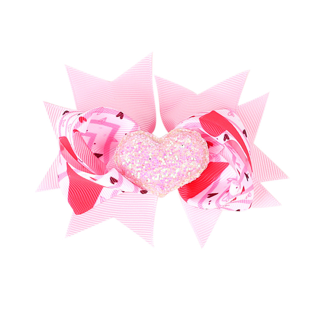 Children's Bow Hairpin Multi-layer Love Edge Clip
