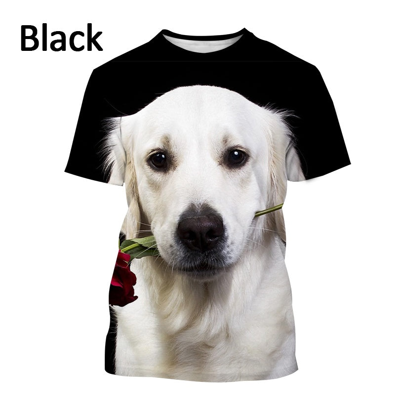 Mænds og kvinders afslappede Golden Retriever 3D-print T-shirt Mode kortærmet